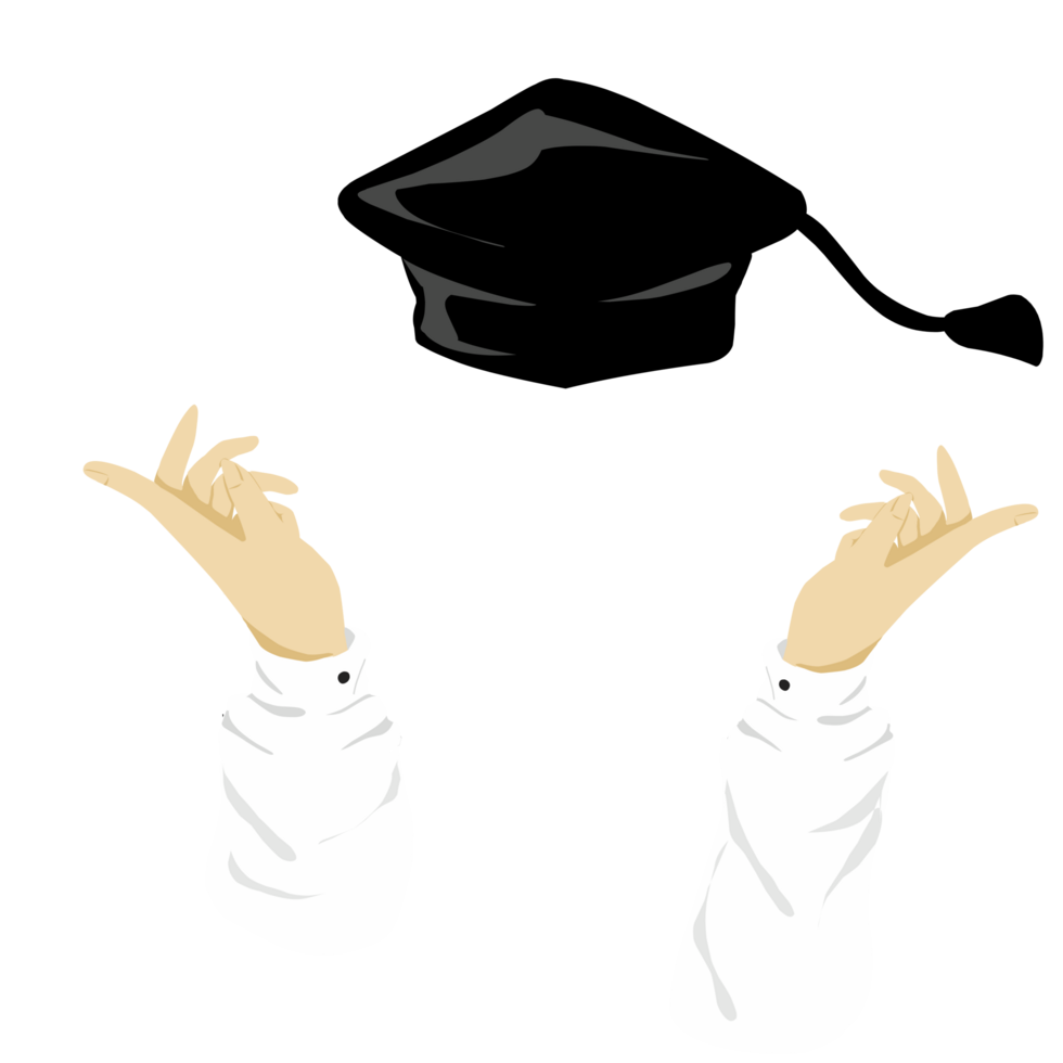 Throwing hat in graduation day png