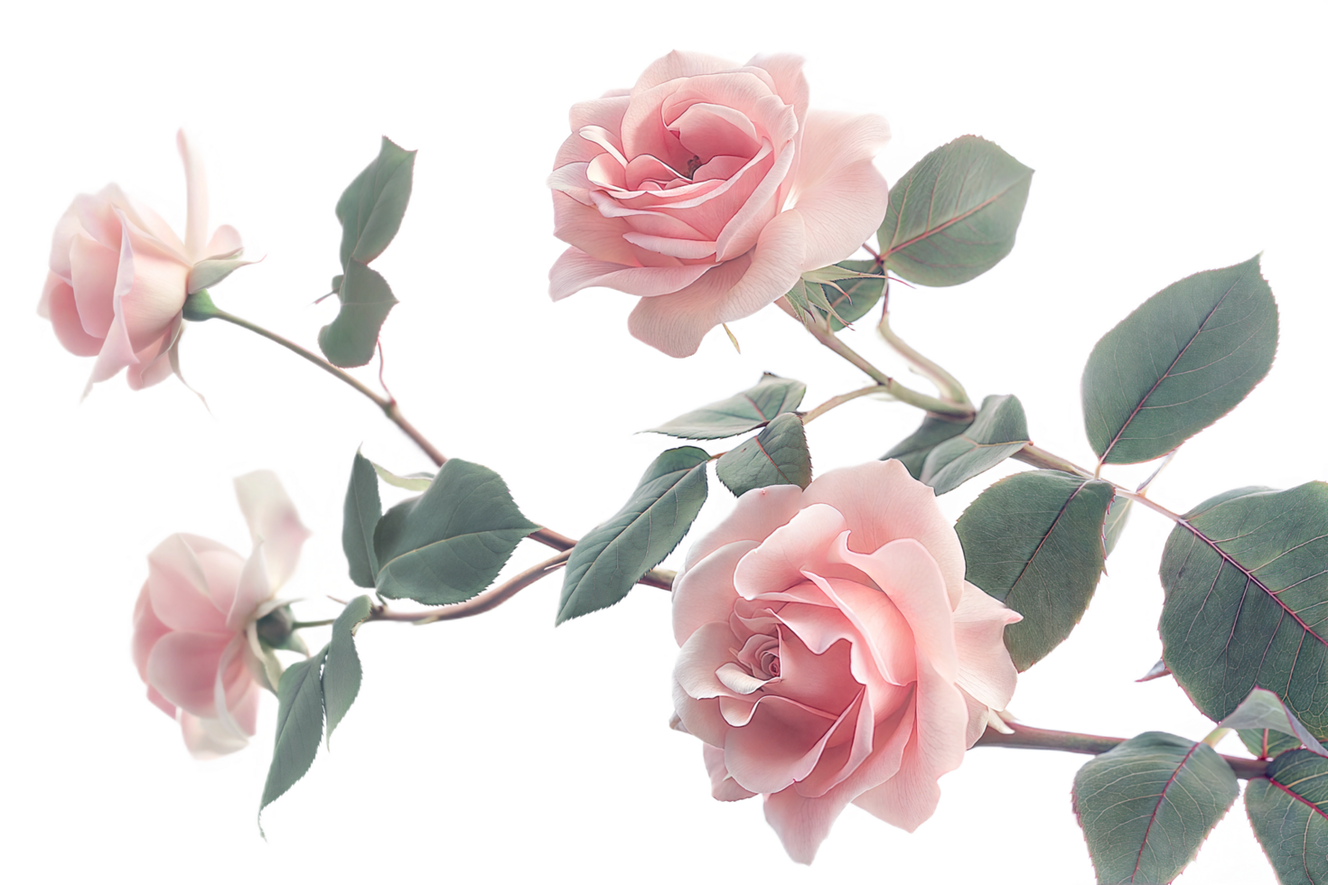 Elegant Watercolor Floral Frame with Roses and Leaves for Text Usage png