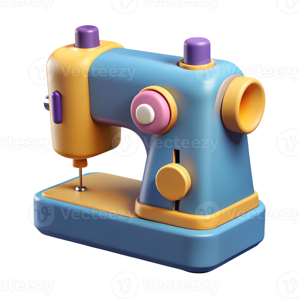 Sewing machine 3d illustration isolated on the transparent background png