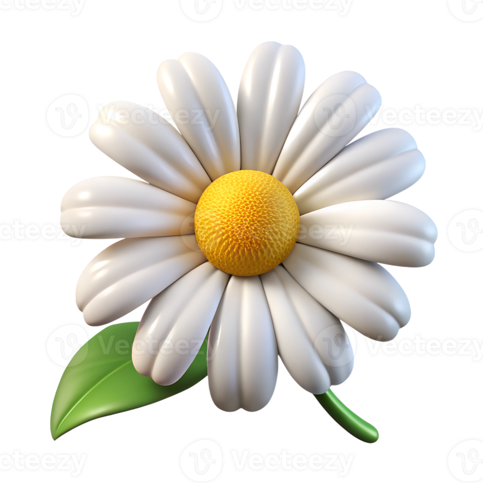 fioritura camomilla fiore 3d illustrazione isolato su il trasparente sfondo png