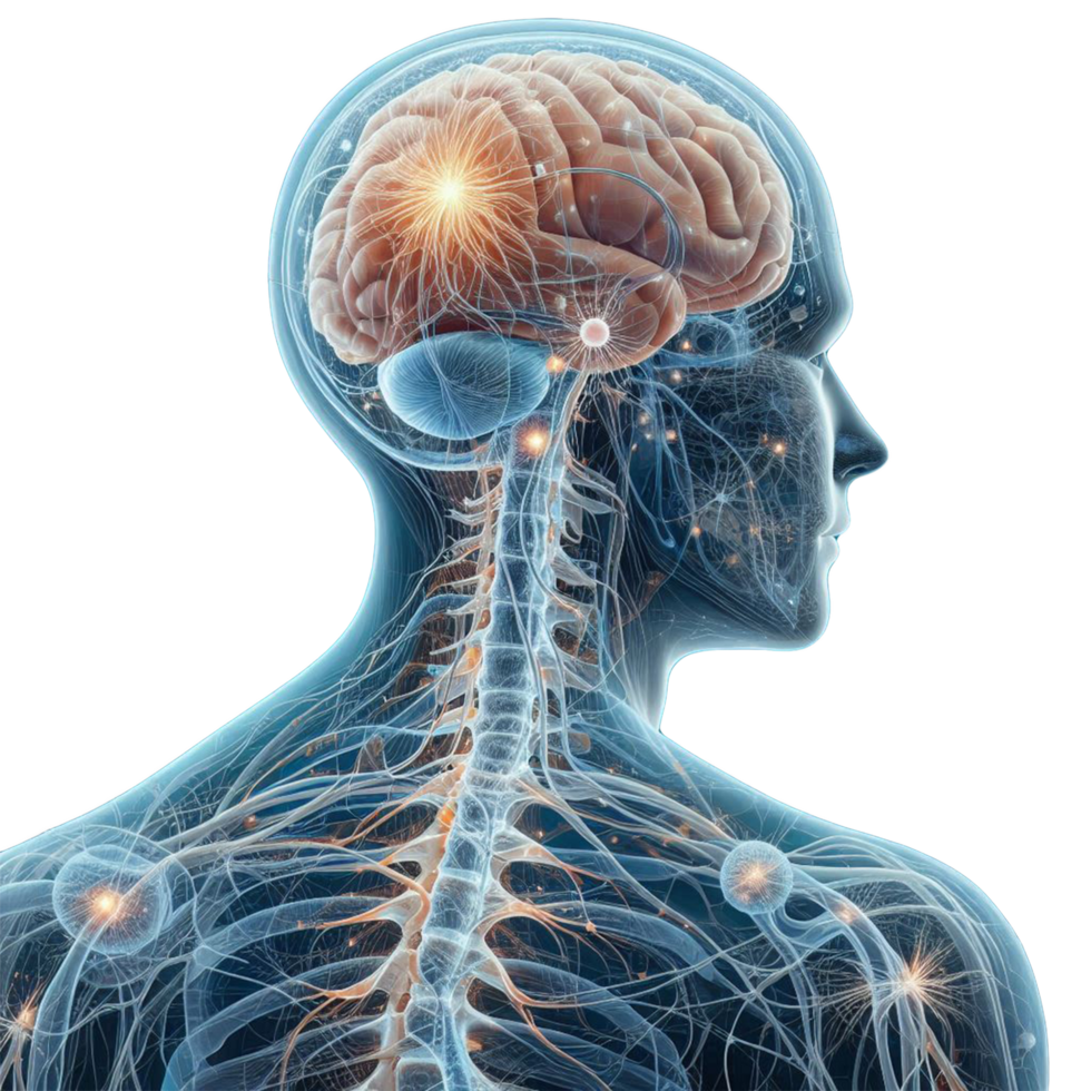 human brain and nervous system png