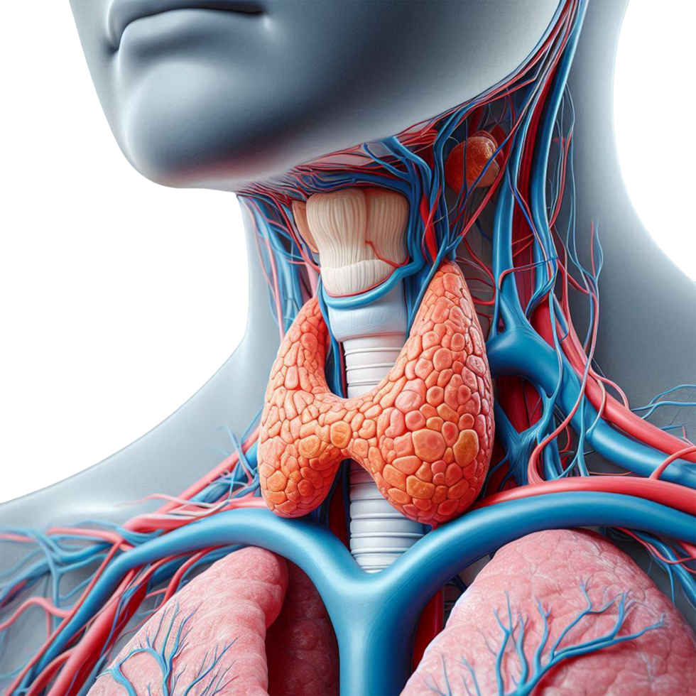 thyroid gland and half face png