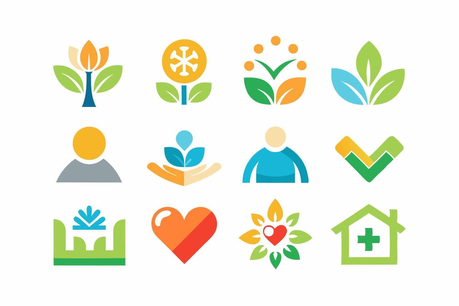A set of colorful icons for the environment vector