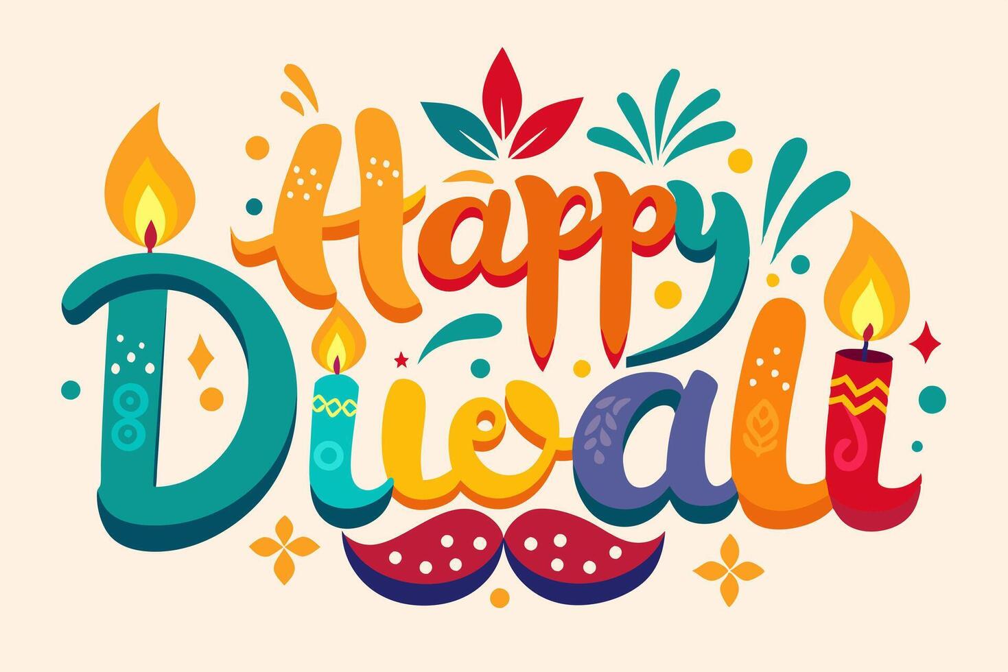 Happy diwali greeting card vector