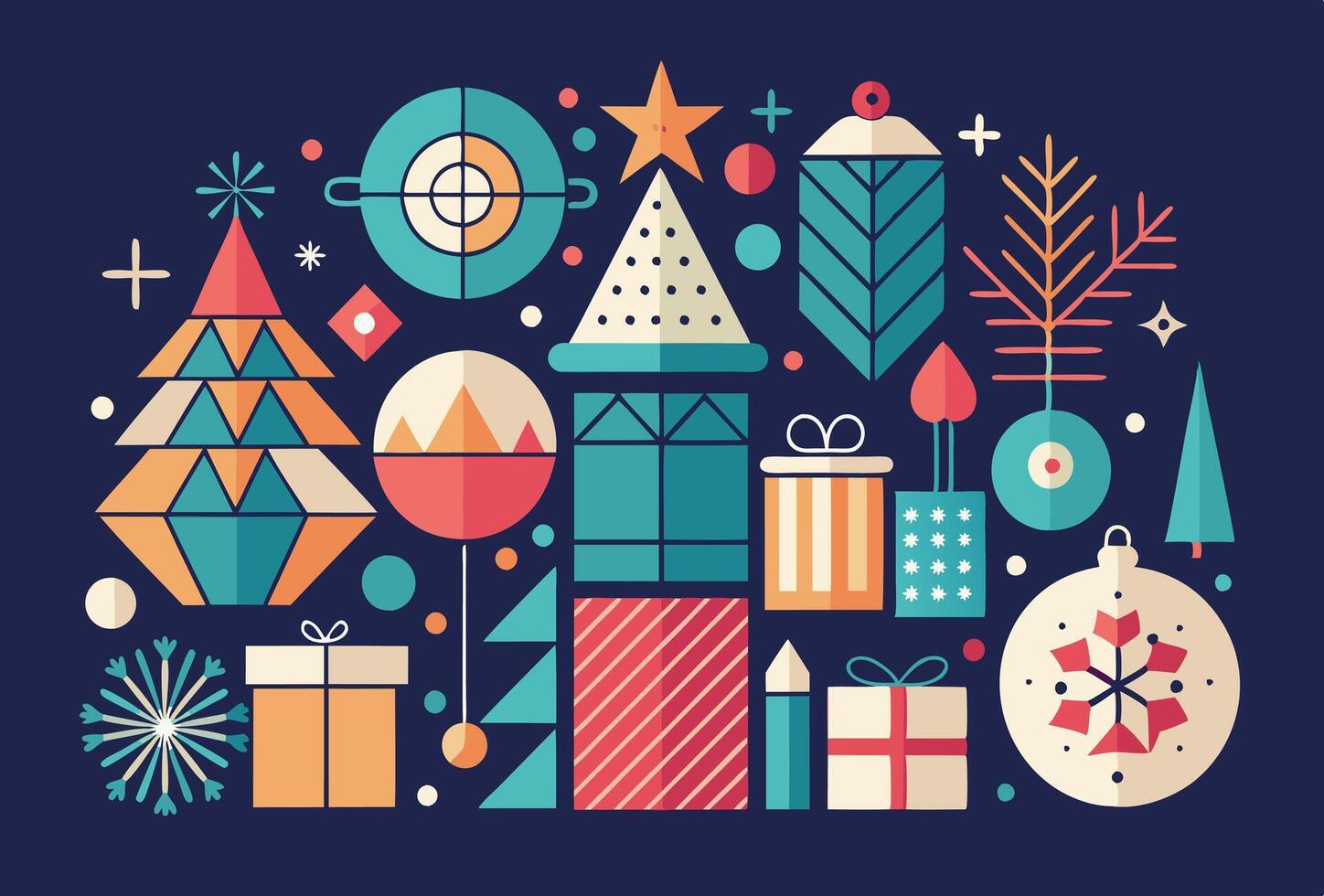 Christmas flat design illustration vector