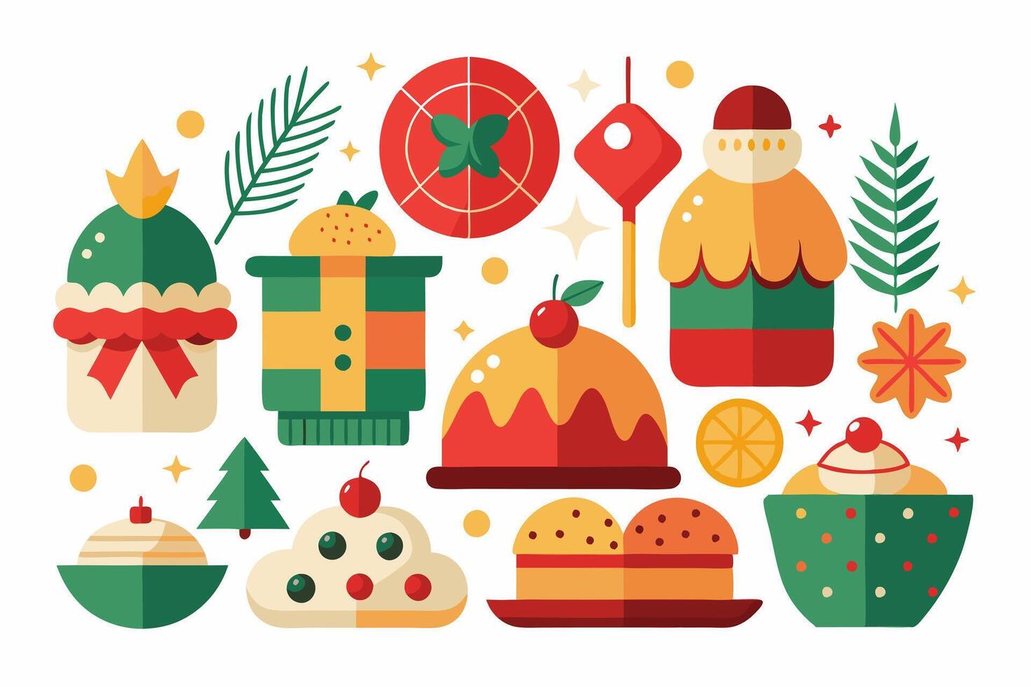 Christmas flat design elements vector