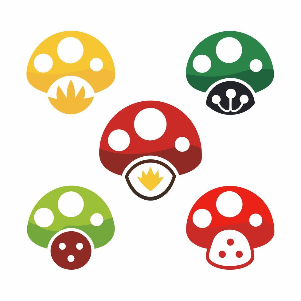 Mushroom icon set illustration vector