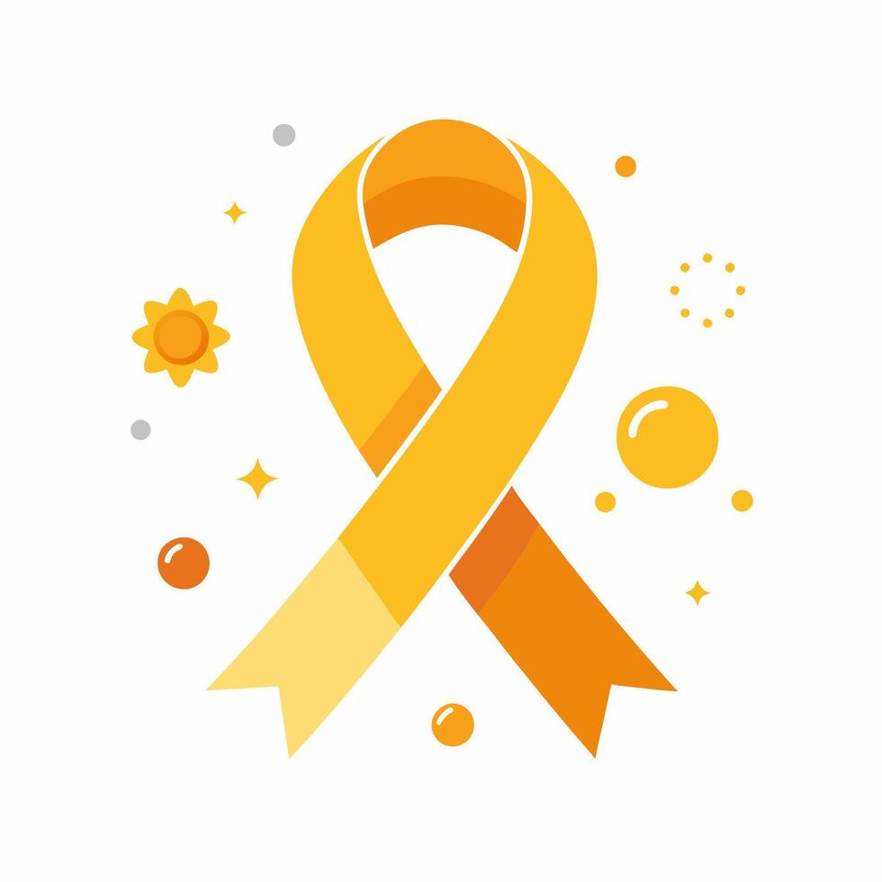 An orange ribbon with stars and suns vector