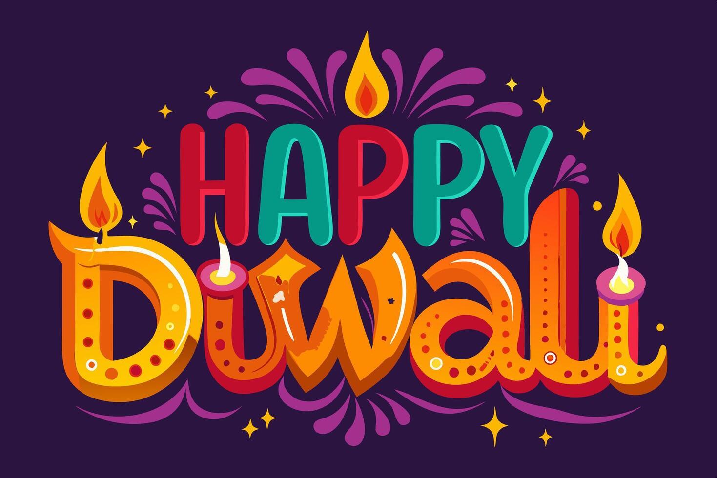 Happy diwali greeting card vector