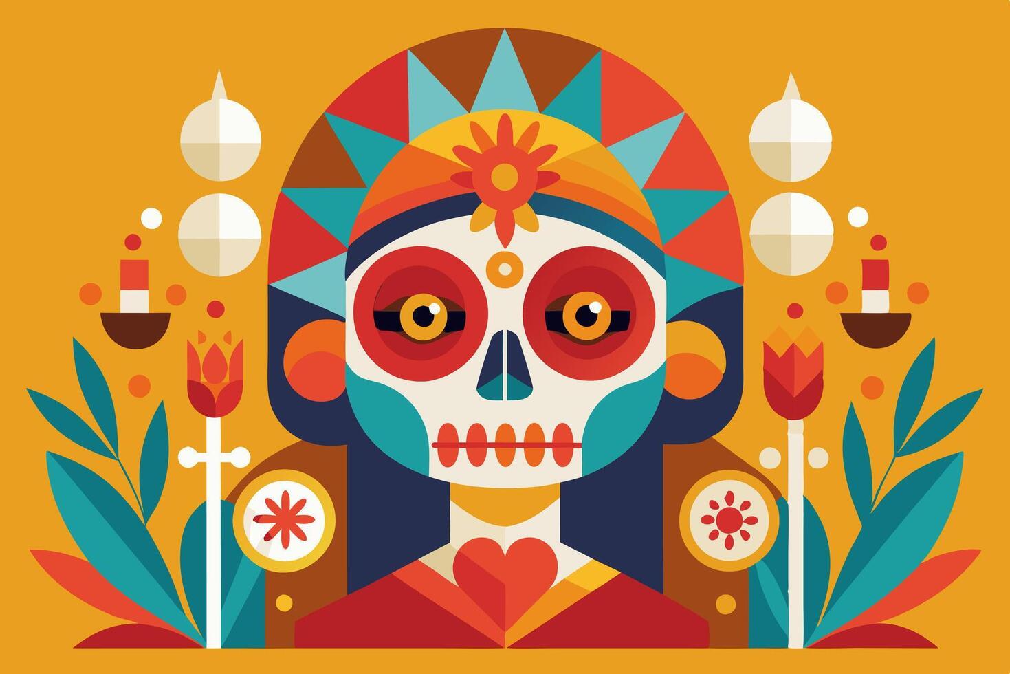 Day of the dead skull illustration vector