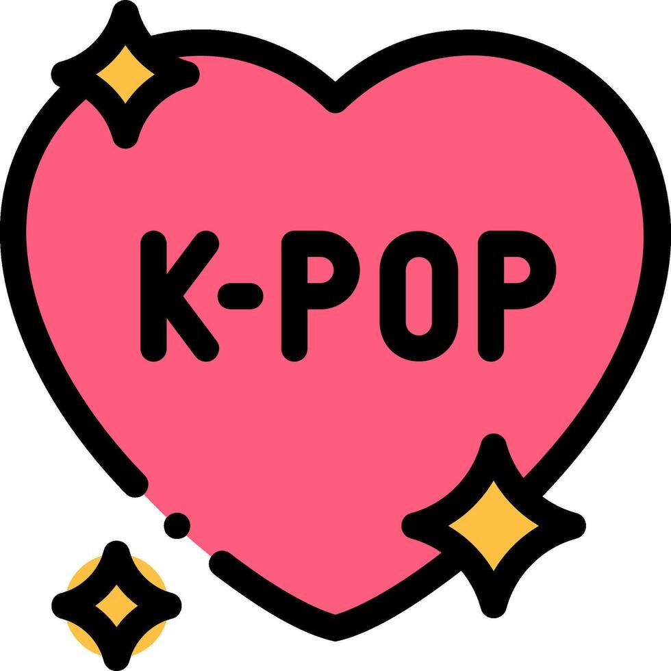 K-pop heart sticker vector