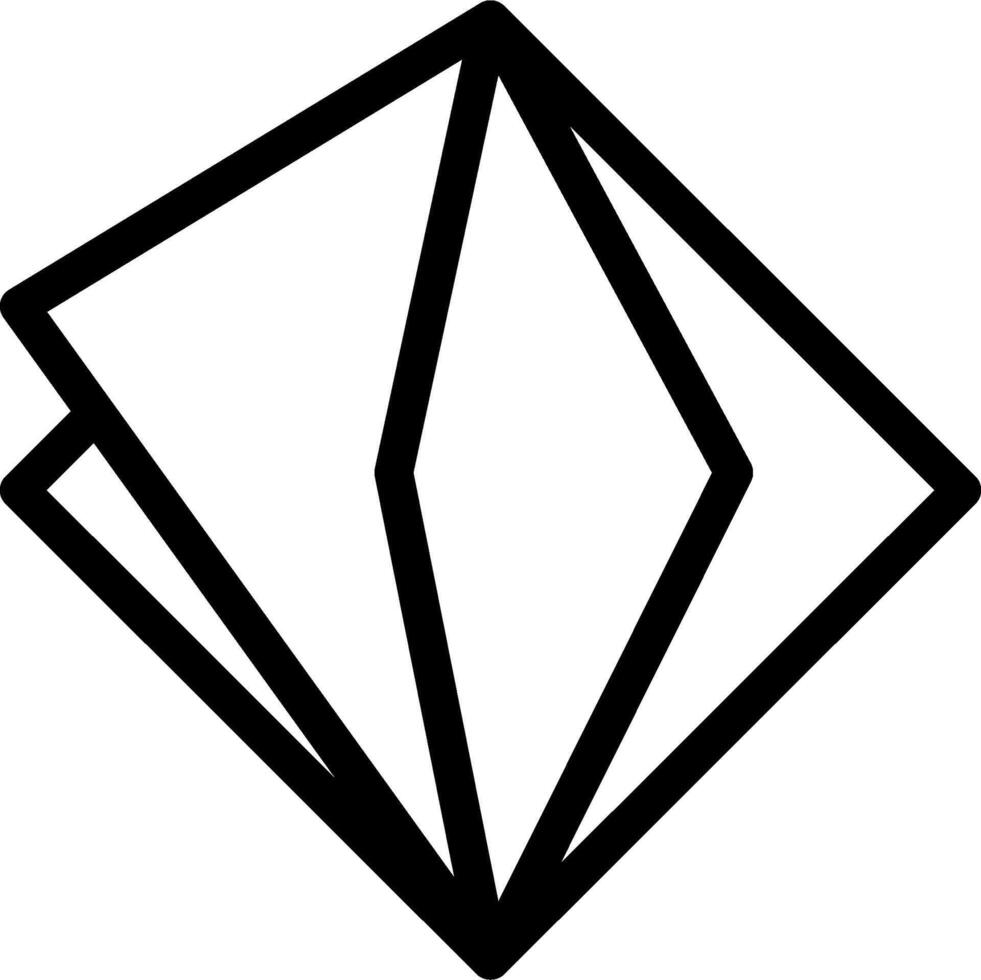 A black and white drawing of a diamond vector