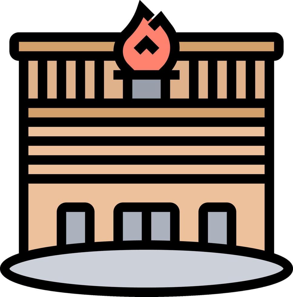 Fire station building icon illustration vector