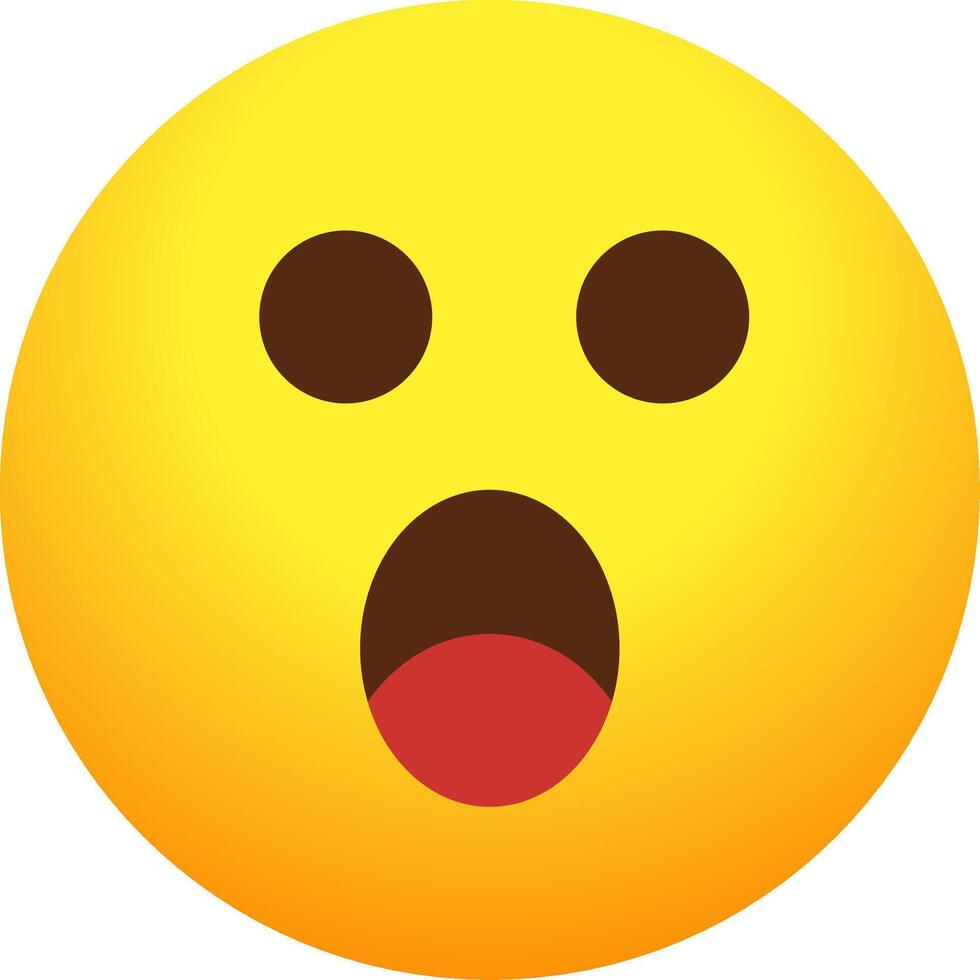 A yellow emoticion with a big mouth vector