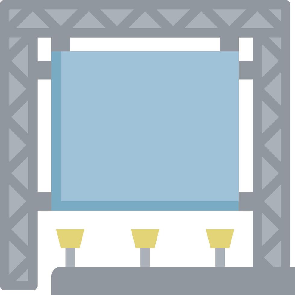 A blue screen with three lights on it vector
