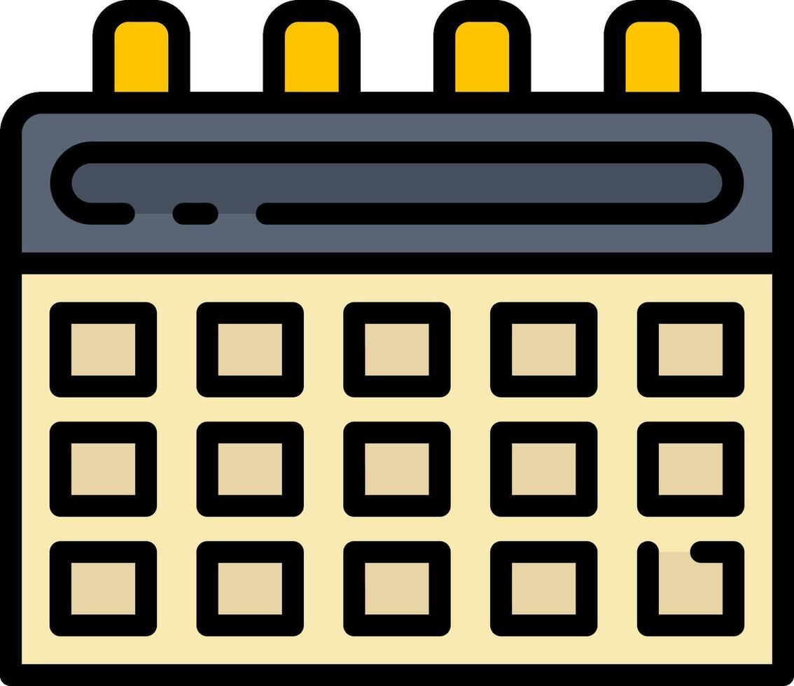 A calendar icon with four dots on it vector