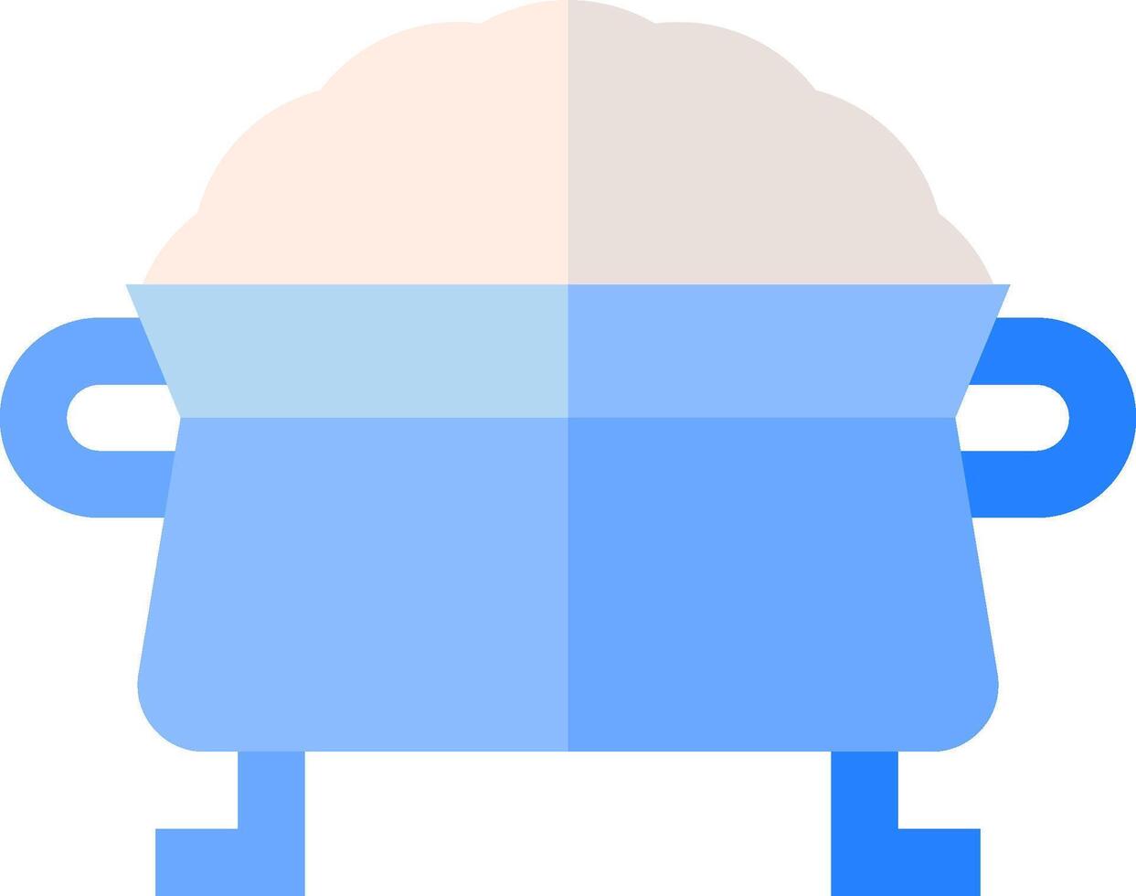A blue pot with a white lid and a white handle vector