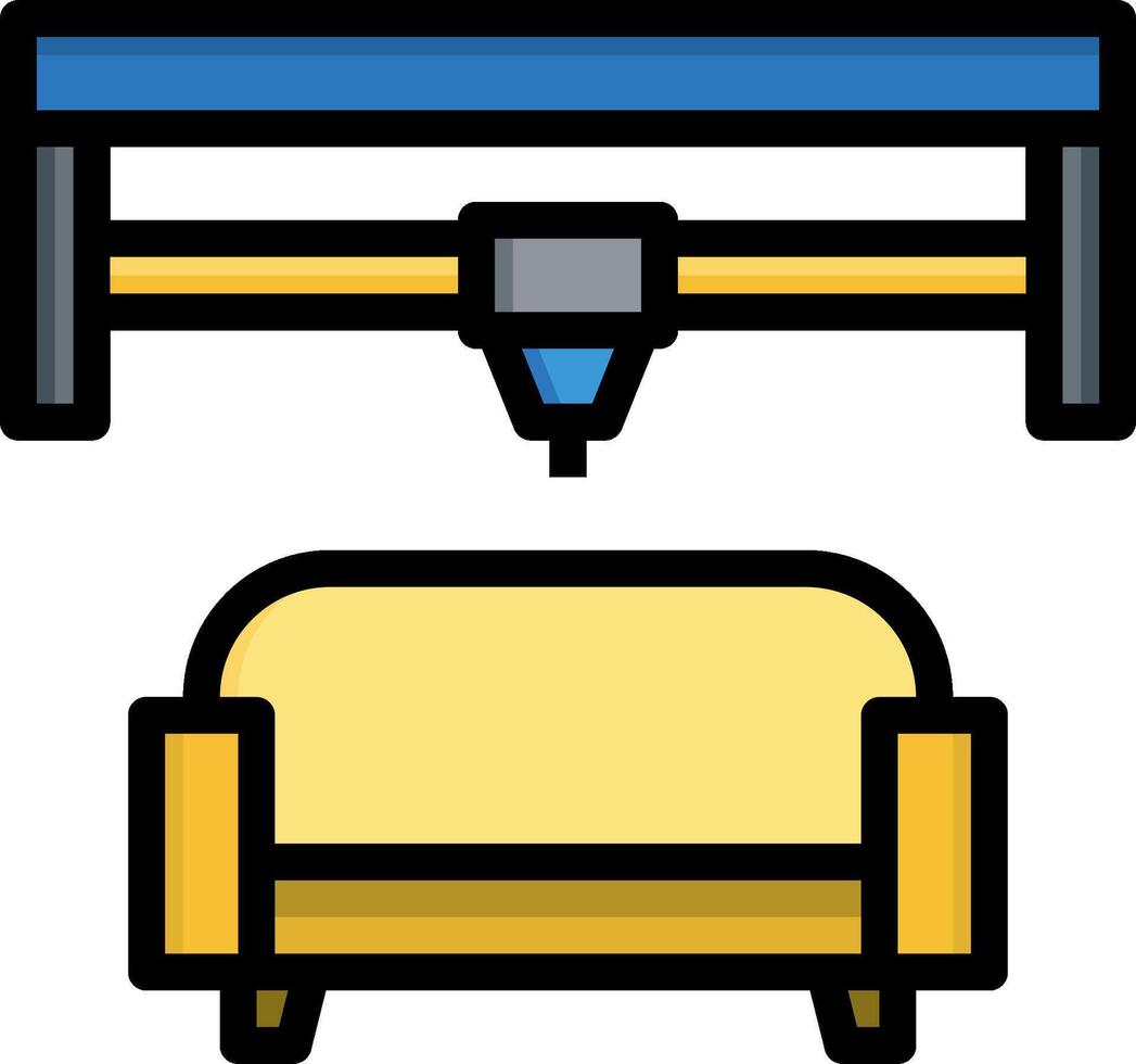 A couch and a chair are shown in an illustration vector