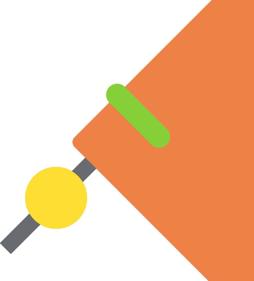A kite with a yellow and orange piece of paper vector