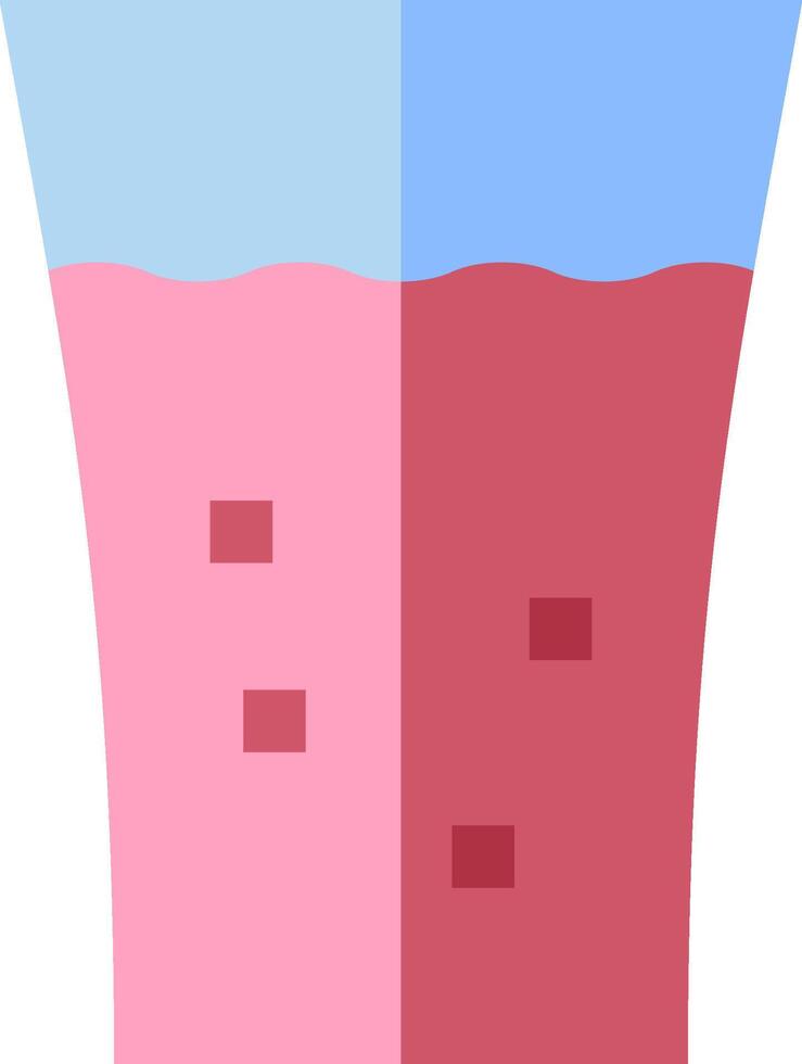 A pink drink with blue and red liquid vector