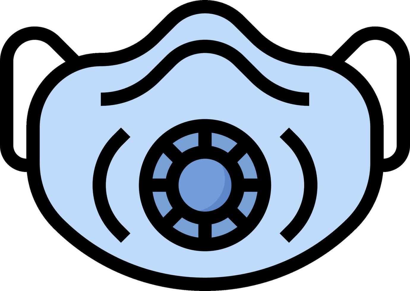 A blue mask with a blue circle on it vector