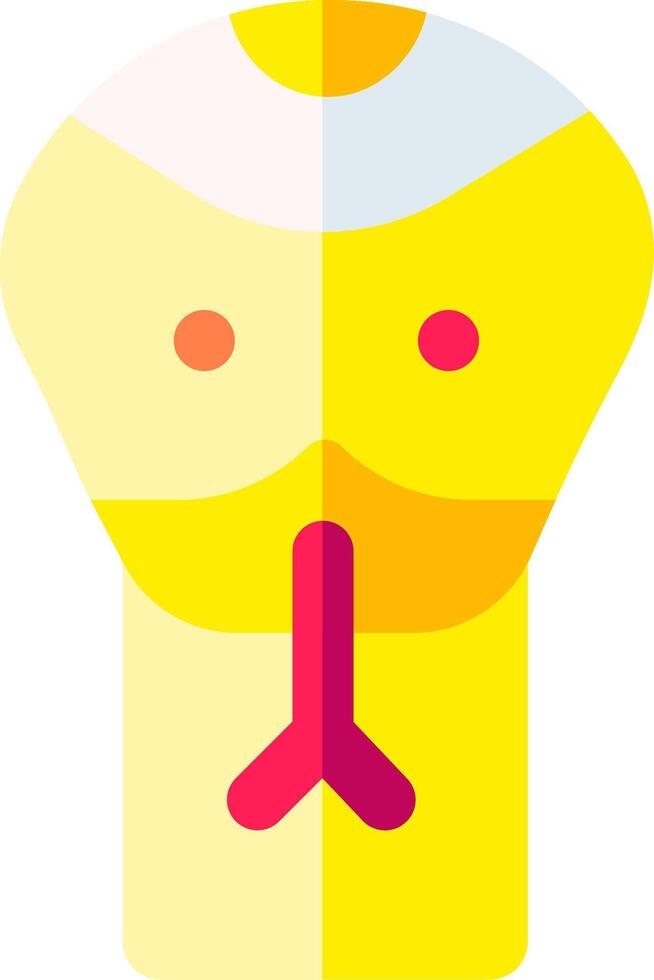 A yellow man with a red nose and a pink tongue vector
