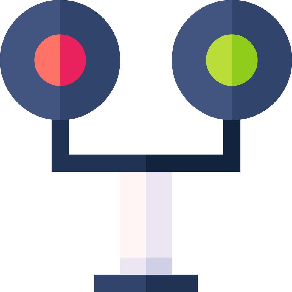 A traffic light with two green and red lights vector