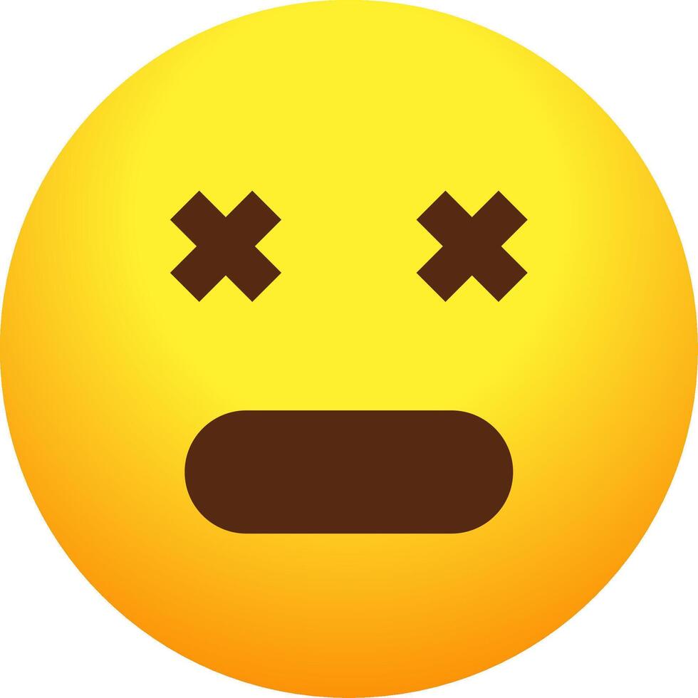 A yellow emoticion with crossed eyes vector
