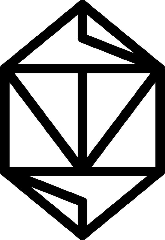 A black and white logo of a hexagon vector