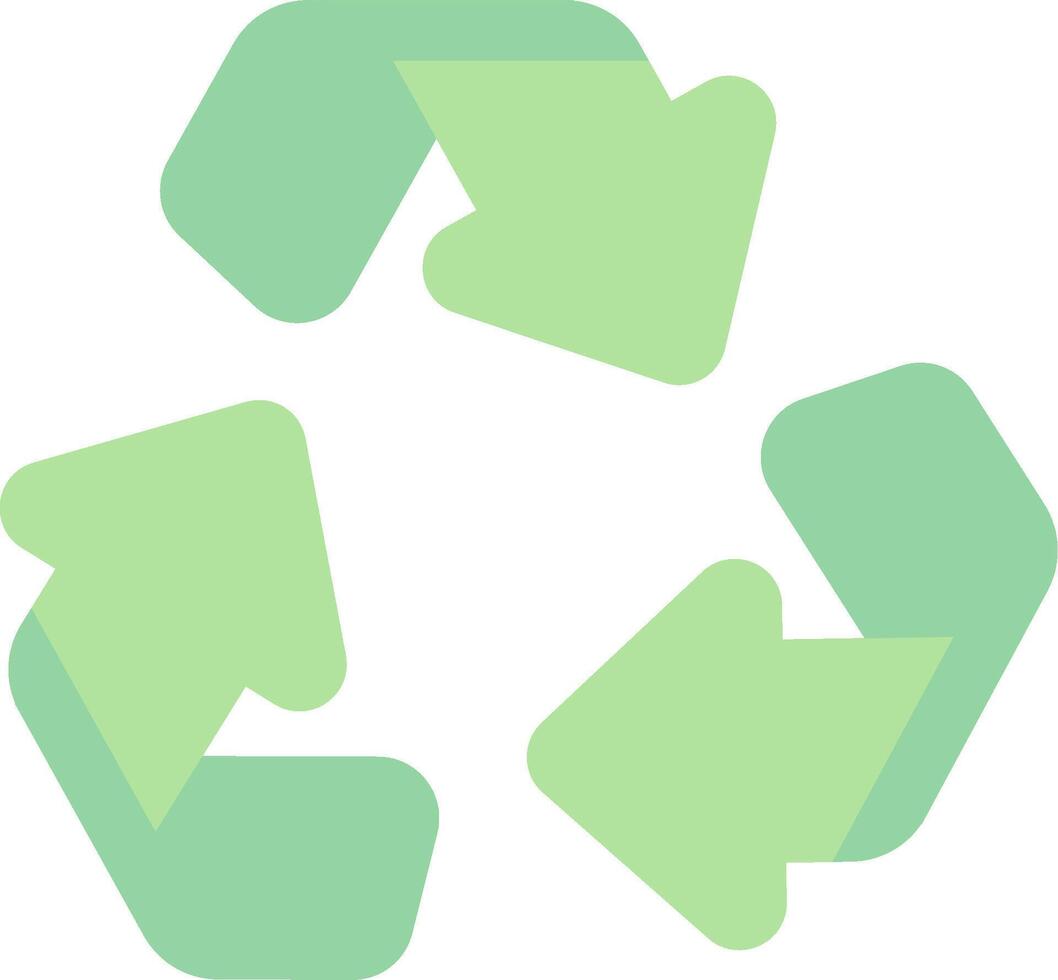 A green recycling symbol with arrows vector