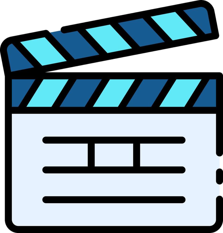 A movie clap icon on a white background vector