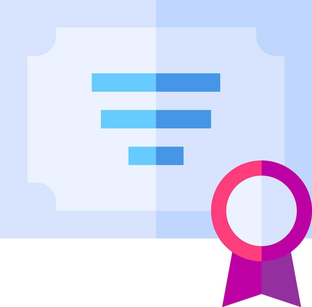 The award badge icon is a purple ribbon with a blue star vector