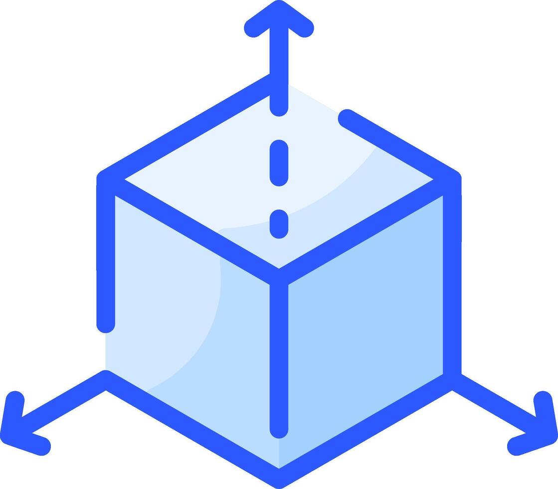 A cube with arrows pointing up and down vector