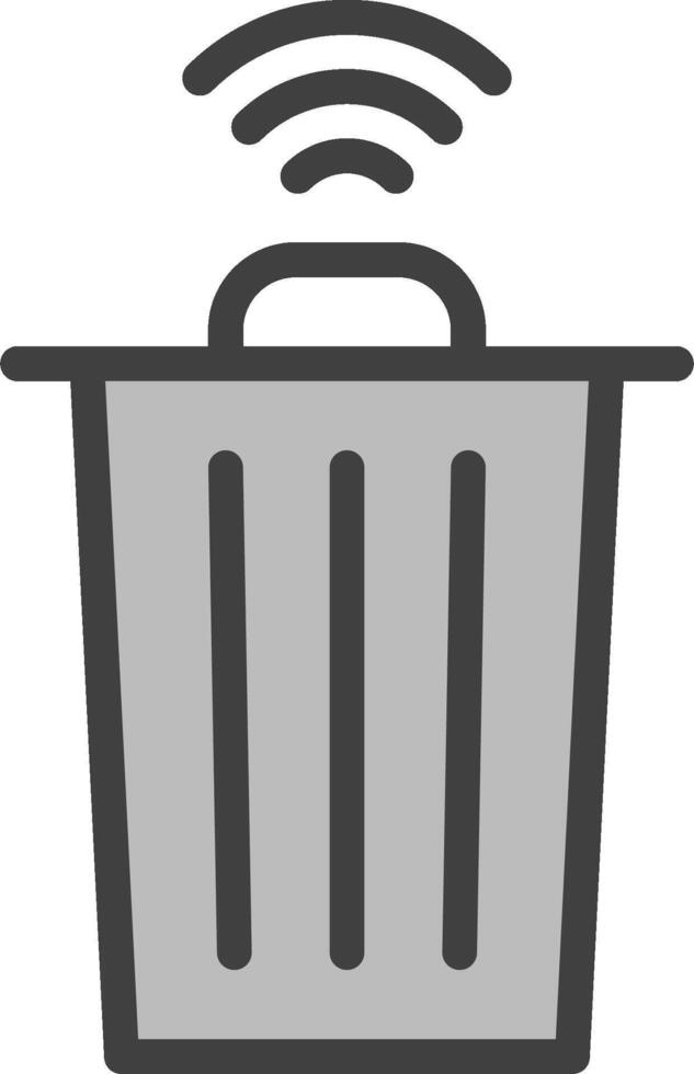 A trash can with wifi icon on a white background vector