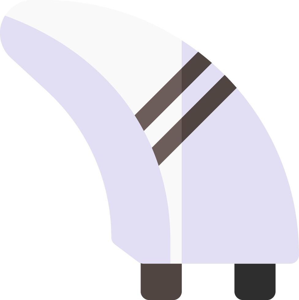 A white and purple surfboard with a black stripe vector