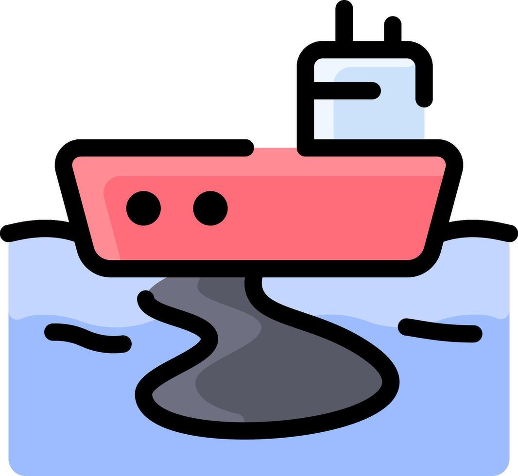A cartoon boat floating in the water vector