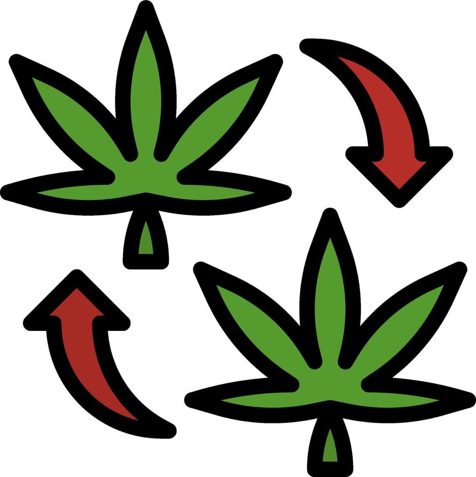 Marijuana leaf and arrow vector