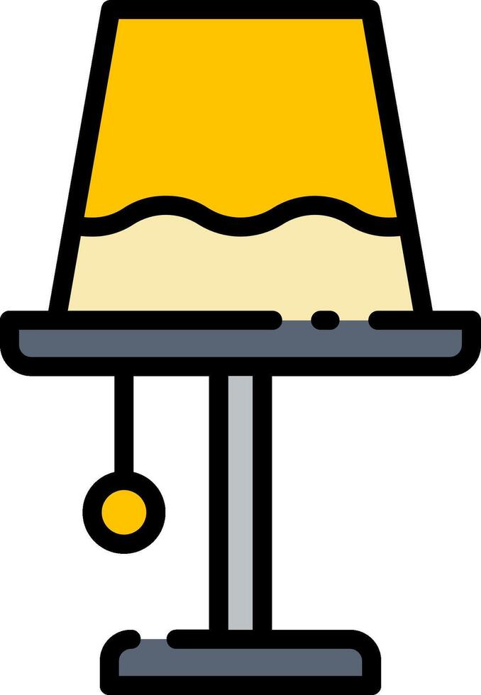 A lamp with a yellow shade on top vector
