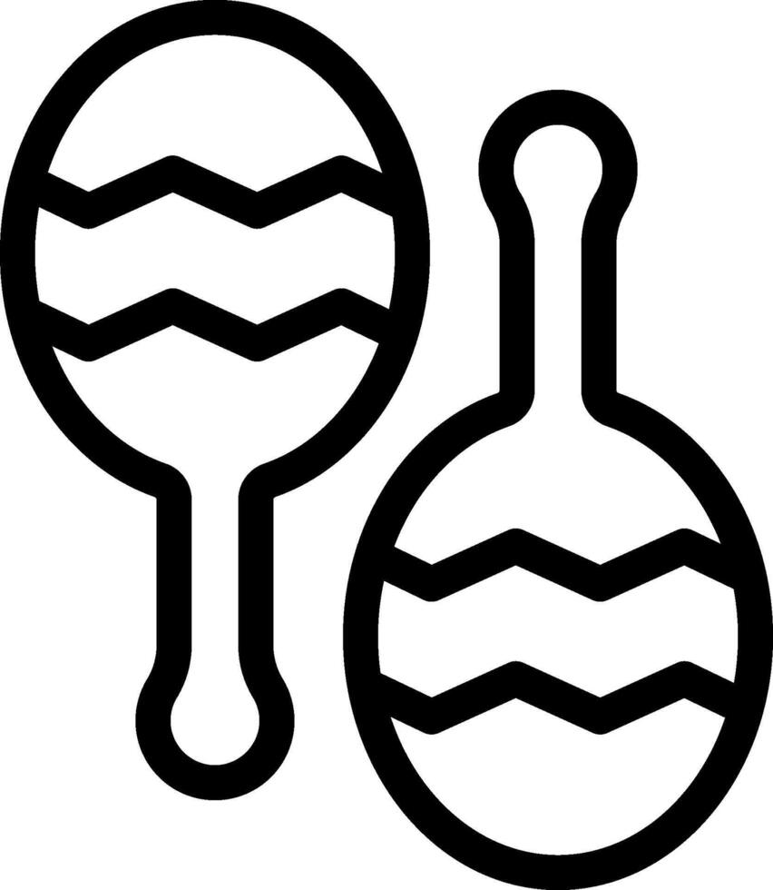 Two maracas are shown in black and white vector