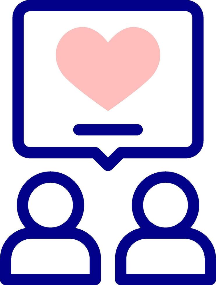 A heart icon with two people and a speech bubble vector