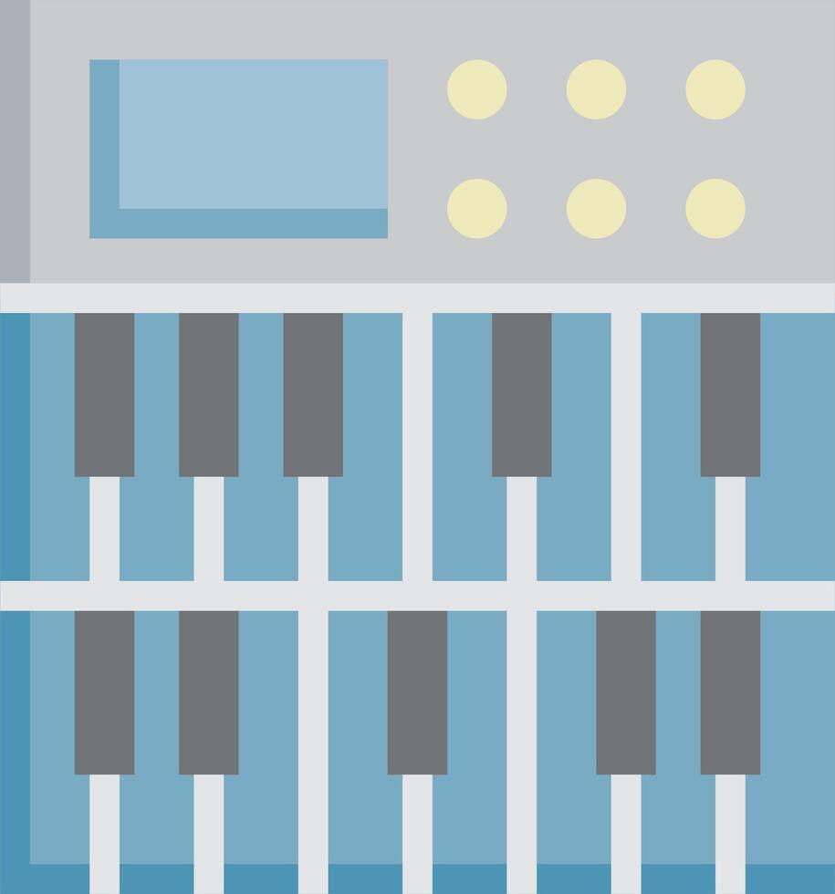 A piano keyboard with a blue background vector