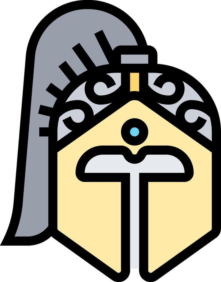 A helmet with a sword on it vector
