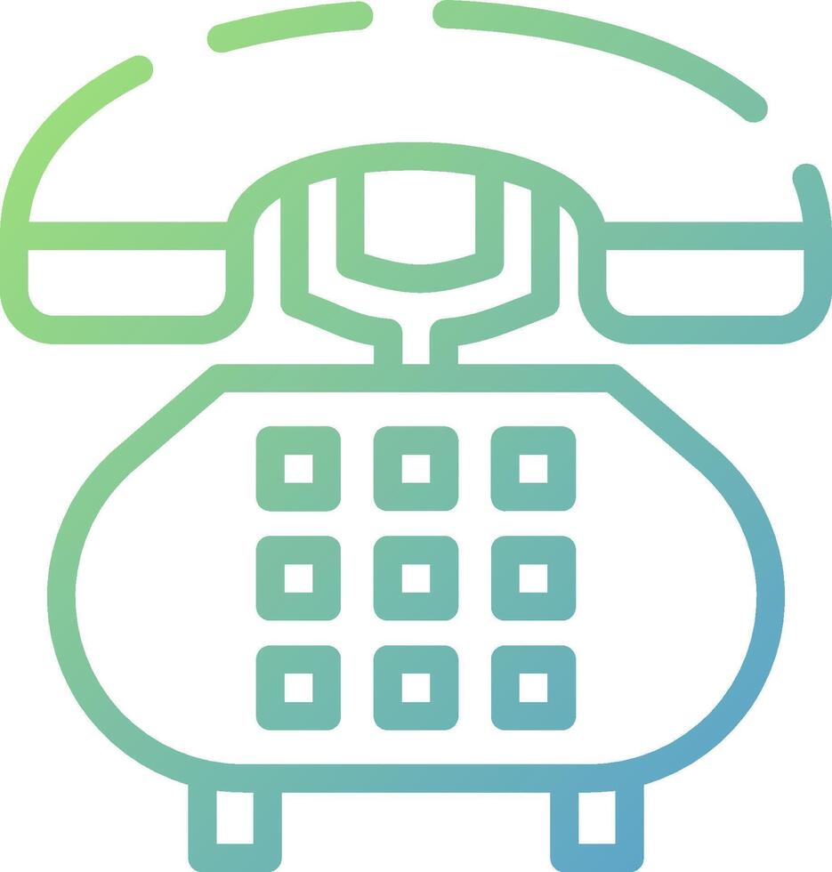 A telephone icon with a green and blue color scheme vector