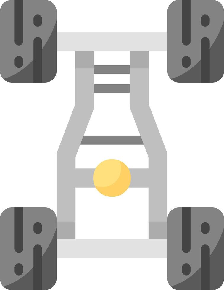 A flat icon of a car with wheels vector