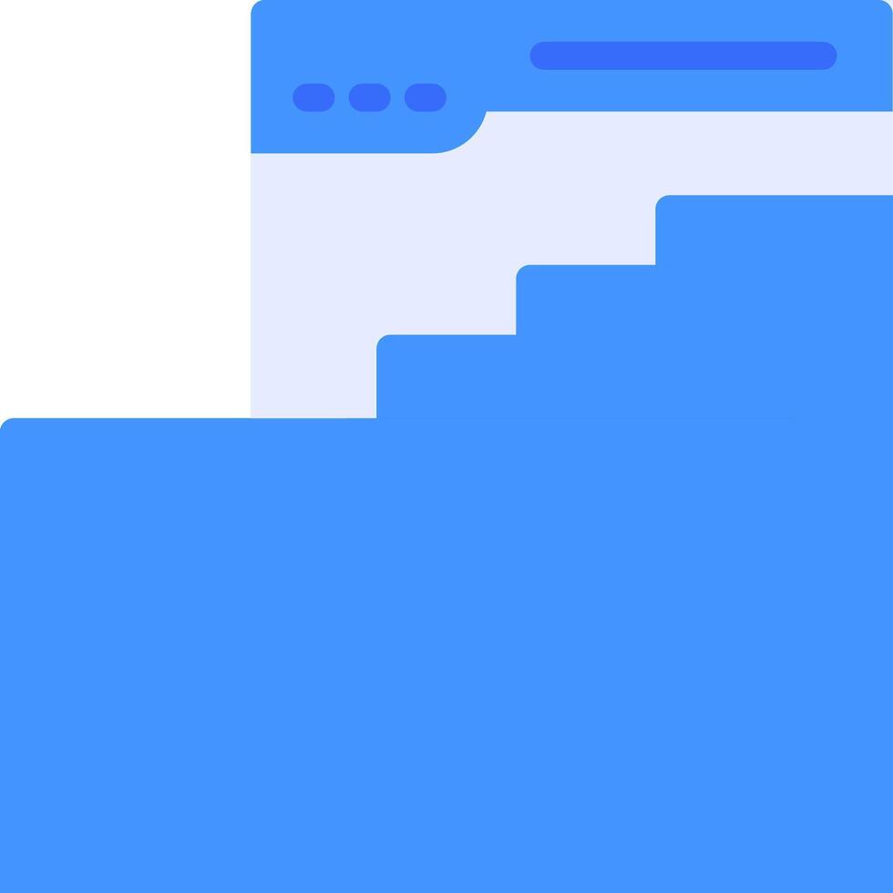 A blue icon with a blue background and a blue arrow vector