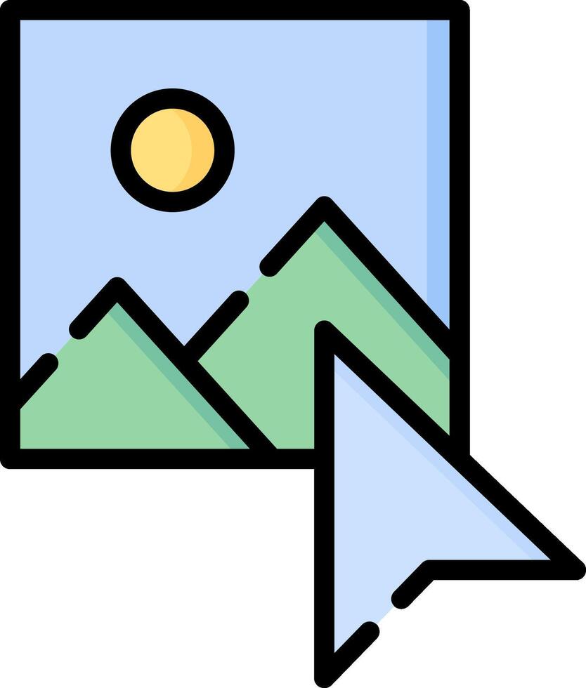 A picture of a mountain with a mouse cursor vector