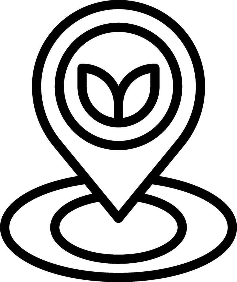 A black and white icon of a location pin vector