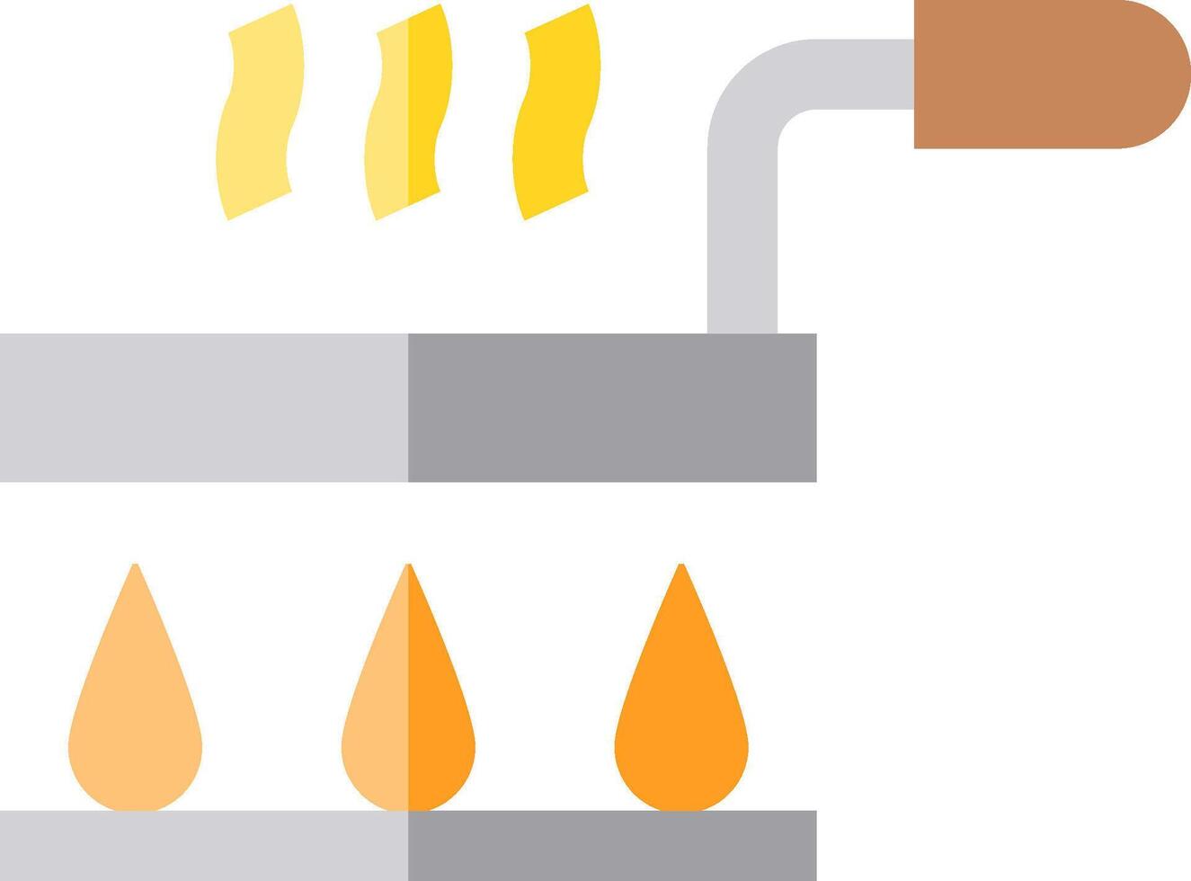 A frying pan with a pot of oil and a flame vector