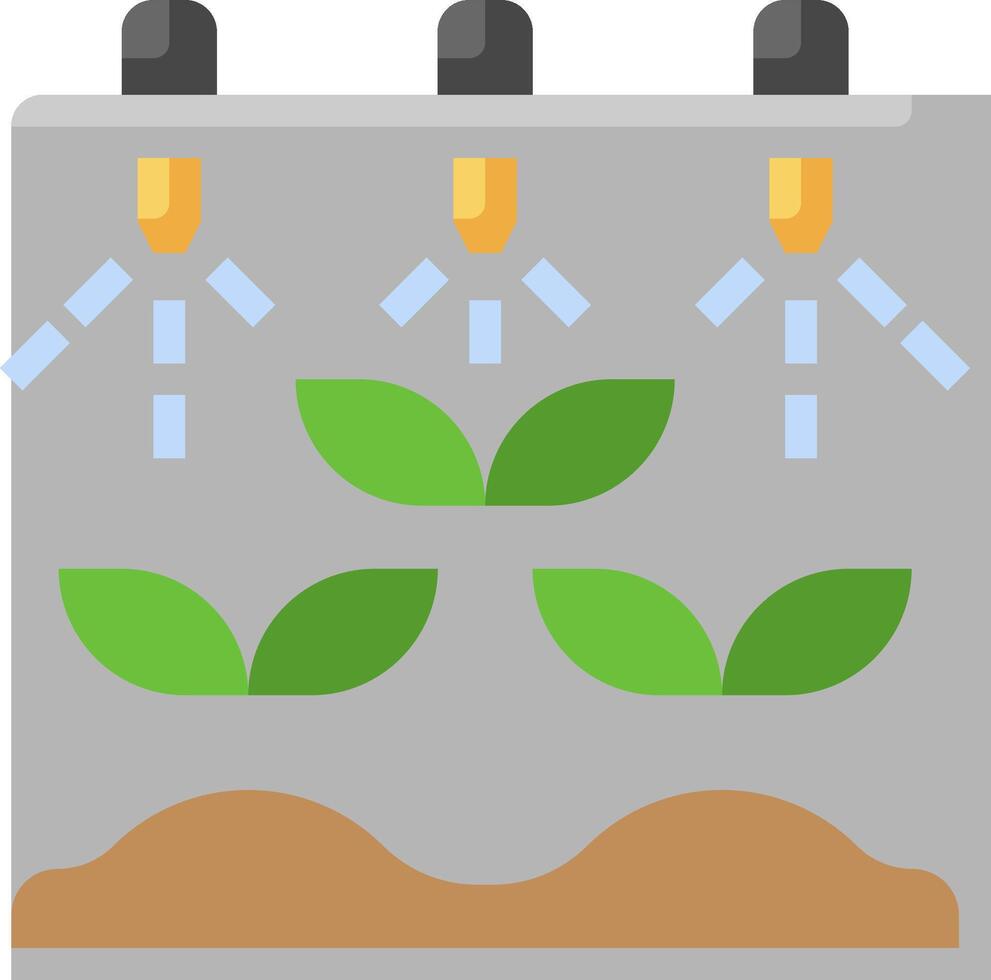 A plant growing in a container with water and two lights vector