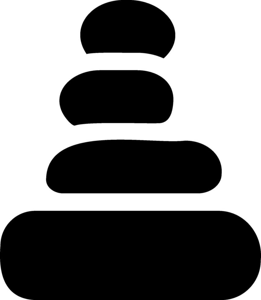 A stack of stones with a black outline vector